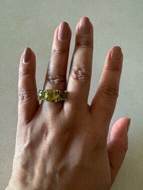 Jai by John Hardy Olive Quartz 3 Stone Cocktail Ring
